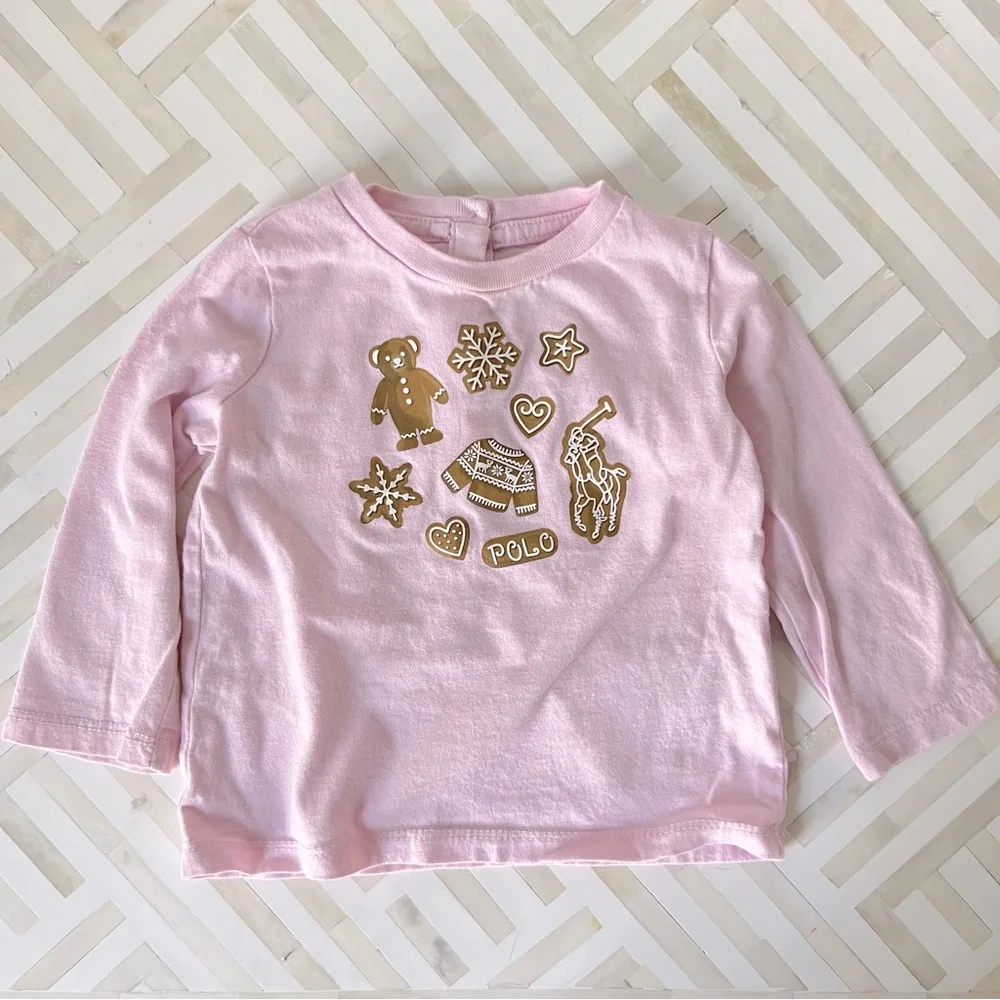 RALPH LAUREN Baby Gingerbread Cookies Shirt, 9mo